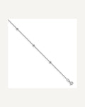 Leslie's 14K White Gold Diamond-cut Bead 6-Station 10 inch Plus 1 inch Extender - Total 11 inch Anklet – View 1