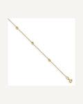Leslie's 14K Diamond-cut Oval Beads 6-Station 10 inch Plus 1 inch Extender - Total 11 inch Anklet – View 1