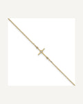 Leslie's 14K Polished CZ Cross 10 inch Anklet – View 1
