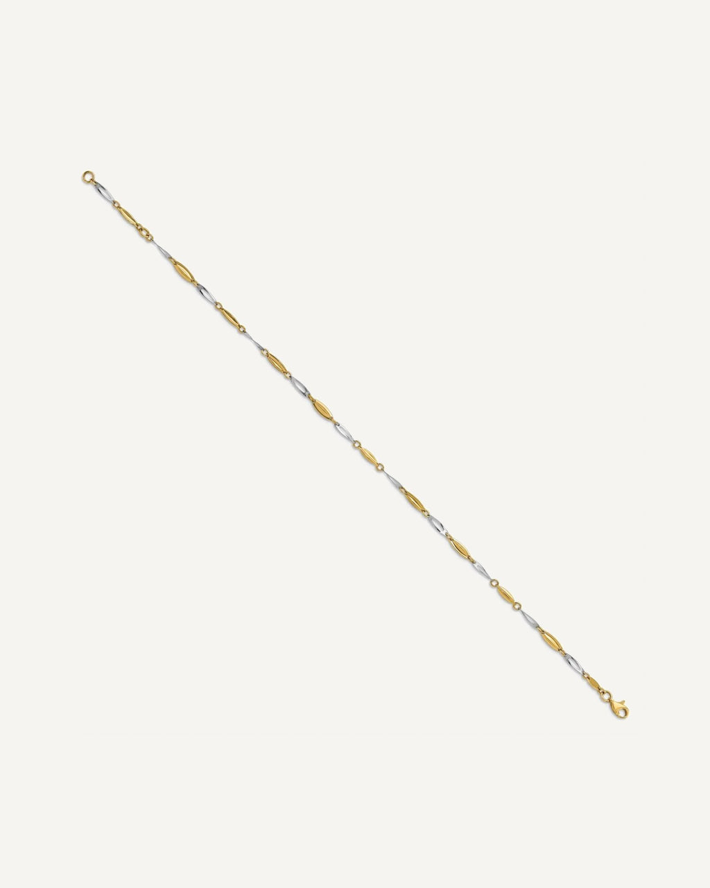 Leslie's 14K Two-tone Polished Fancy 9 inch Plus 1 inch Extender - Total 10 inch Anklet – View 2