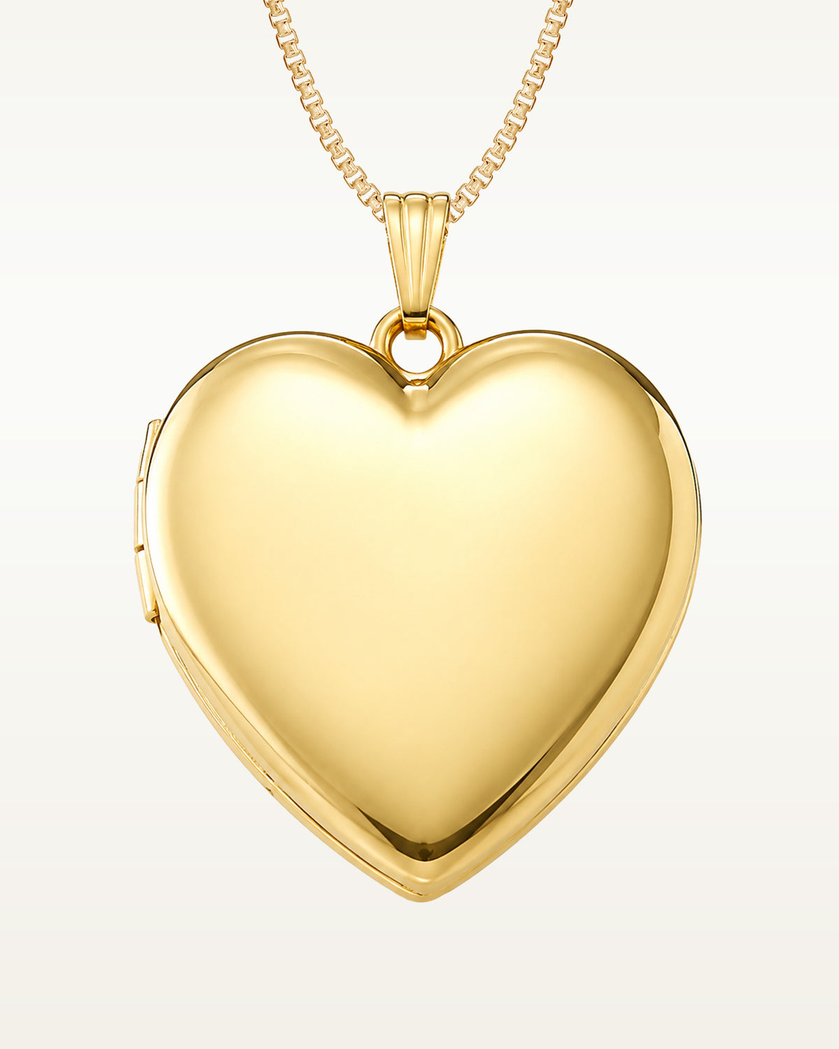 Solid 14k Yellow Gold Classic Heart Photo Locket