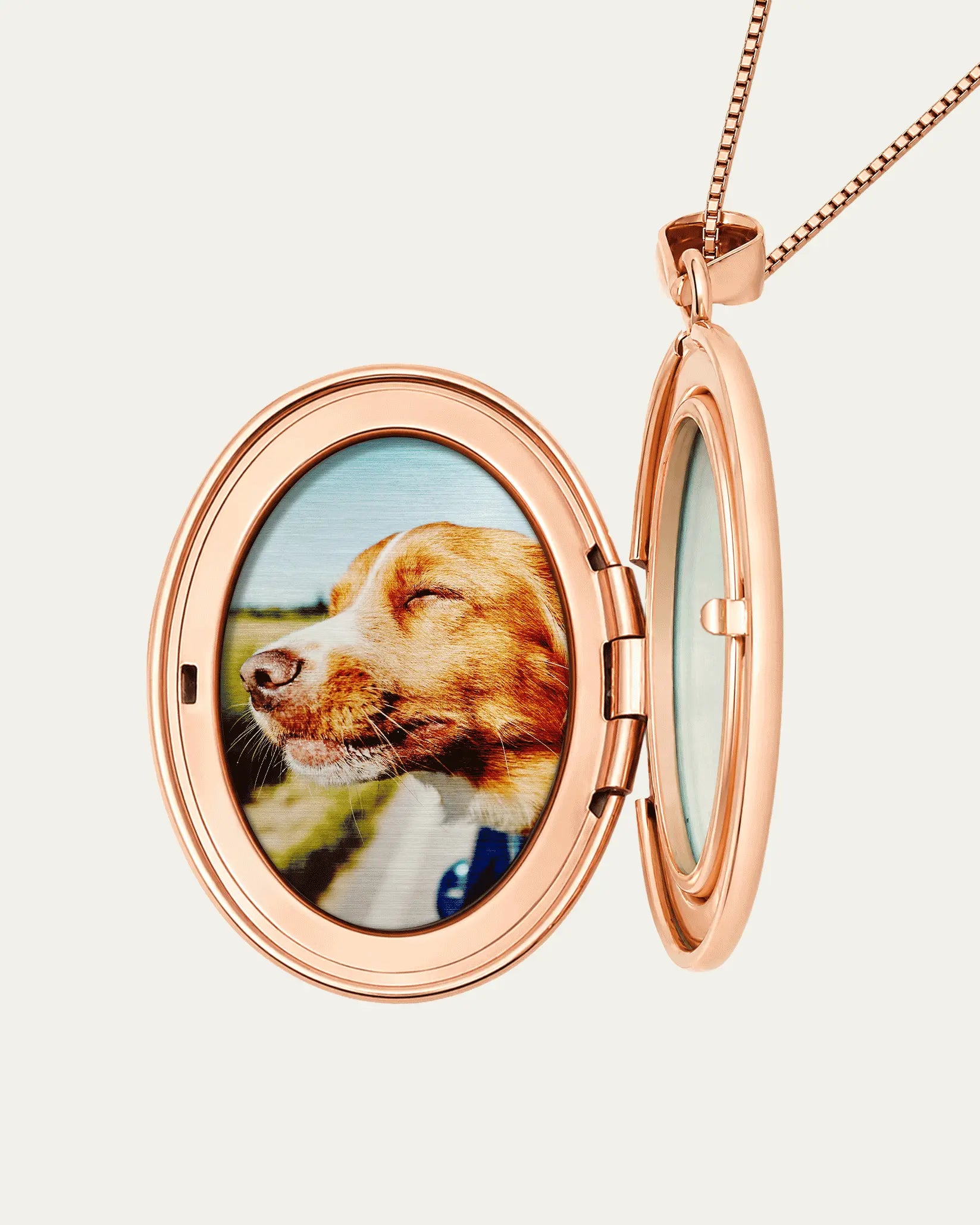 The locket shown open