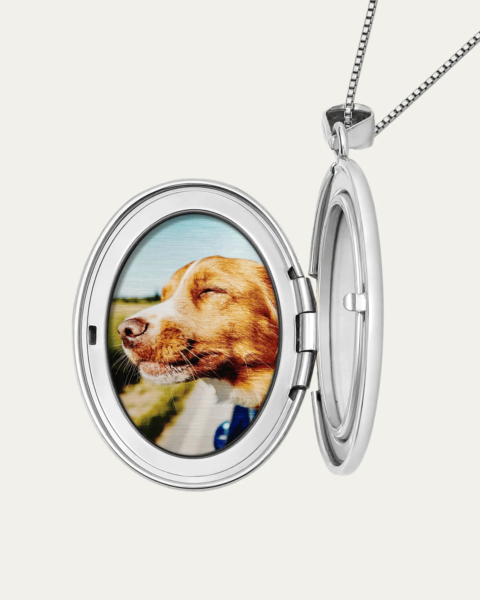 The locket shown open