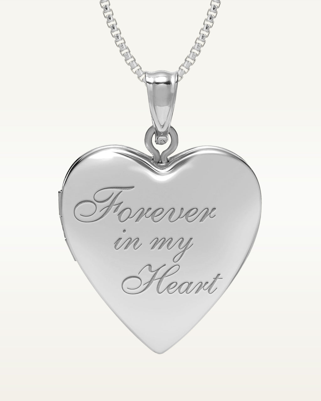 14K White Gold Forever In My Heart Photo Locket
