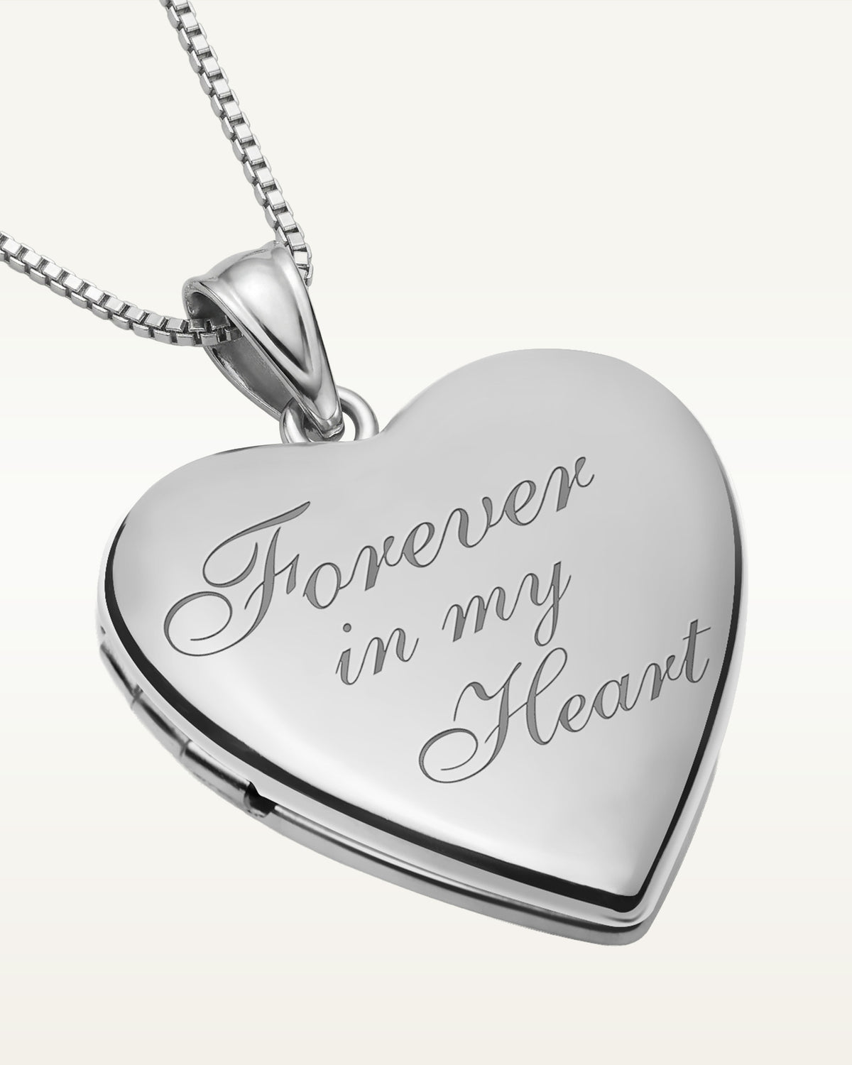 14K White Gold Forever In My Heart Photo Locket