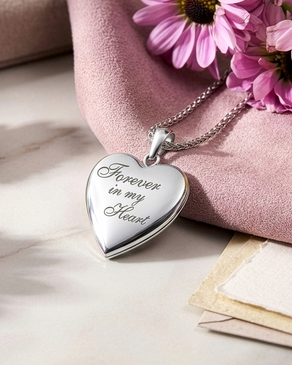 14K White Gold Forever In My Heart Photo Locket - lifestyle