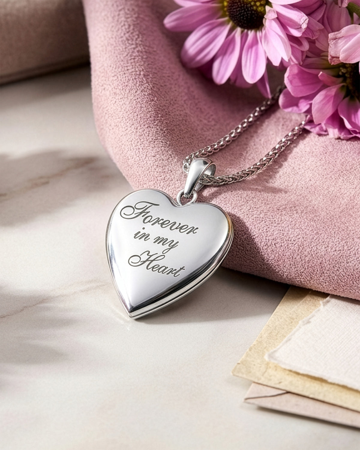 14K White Gold Forever In My Heart Photo Locket - lifestyle