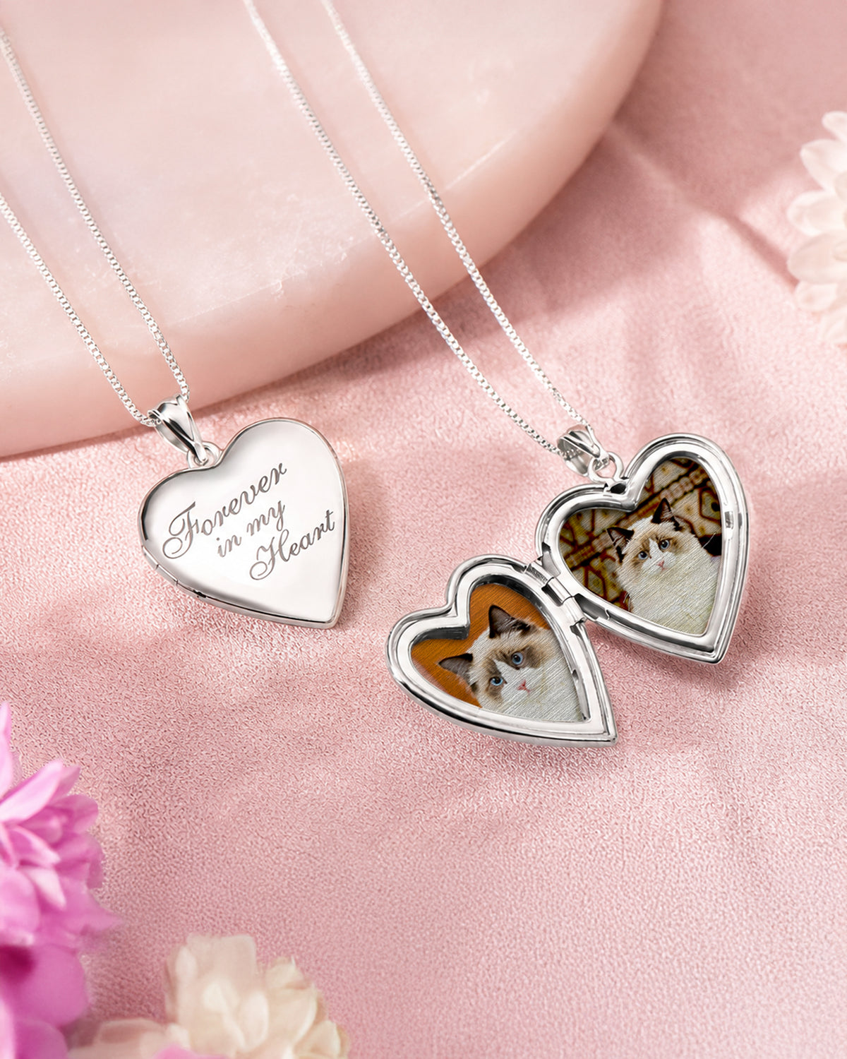14K White Gold Forever In My Heart Photo Locket - lifestyle
