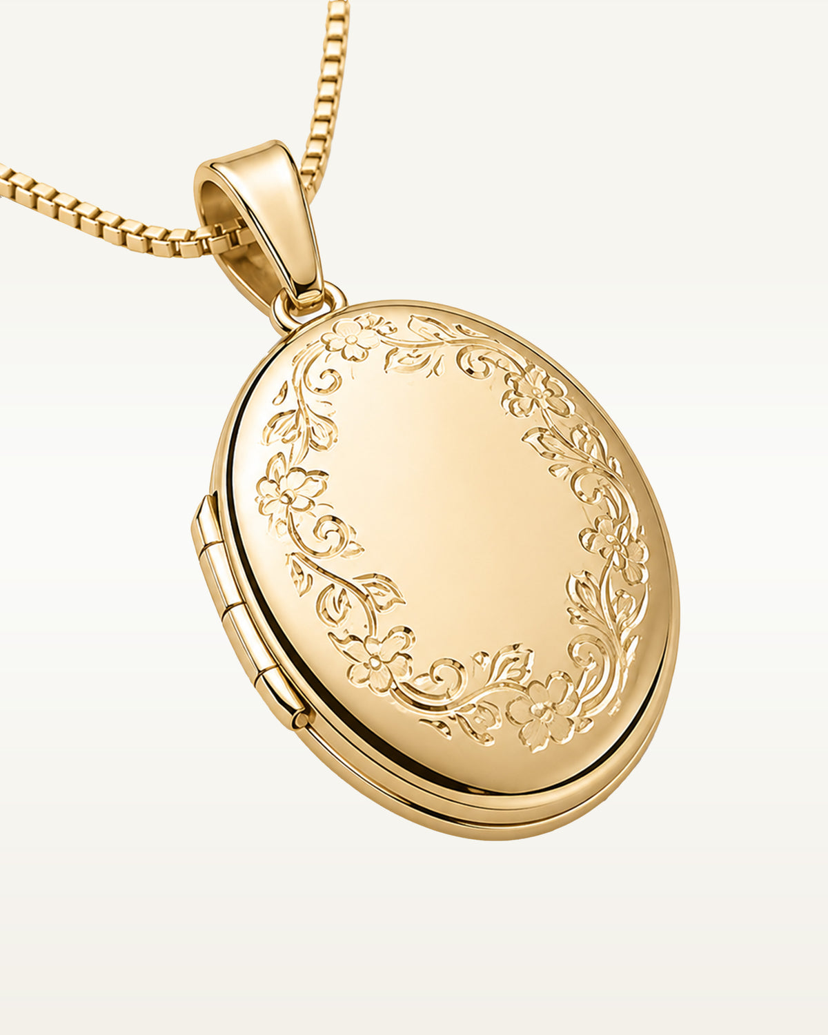 Solid 14k Yellow Gold Premium Weight Oval Photo Locket