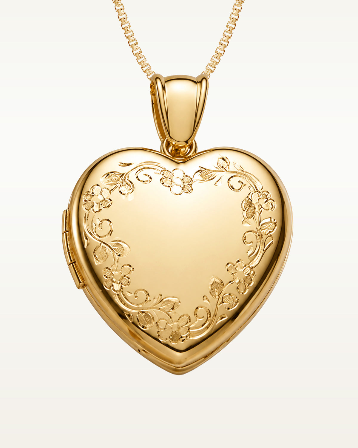 Solid 14k Yellow Gold Premium Weight Heart Photo Locket