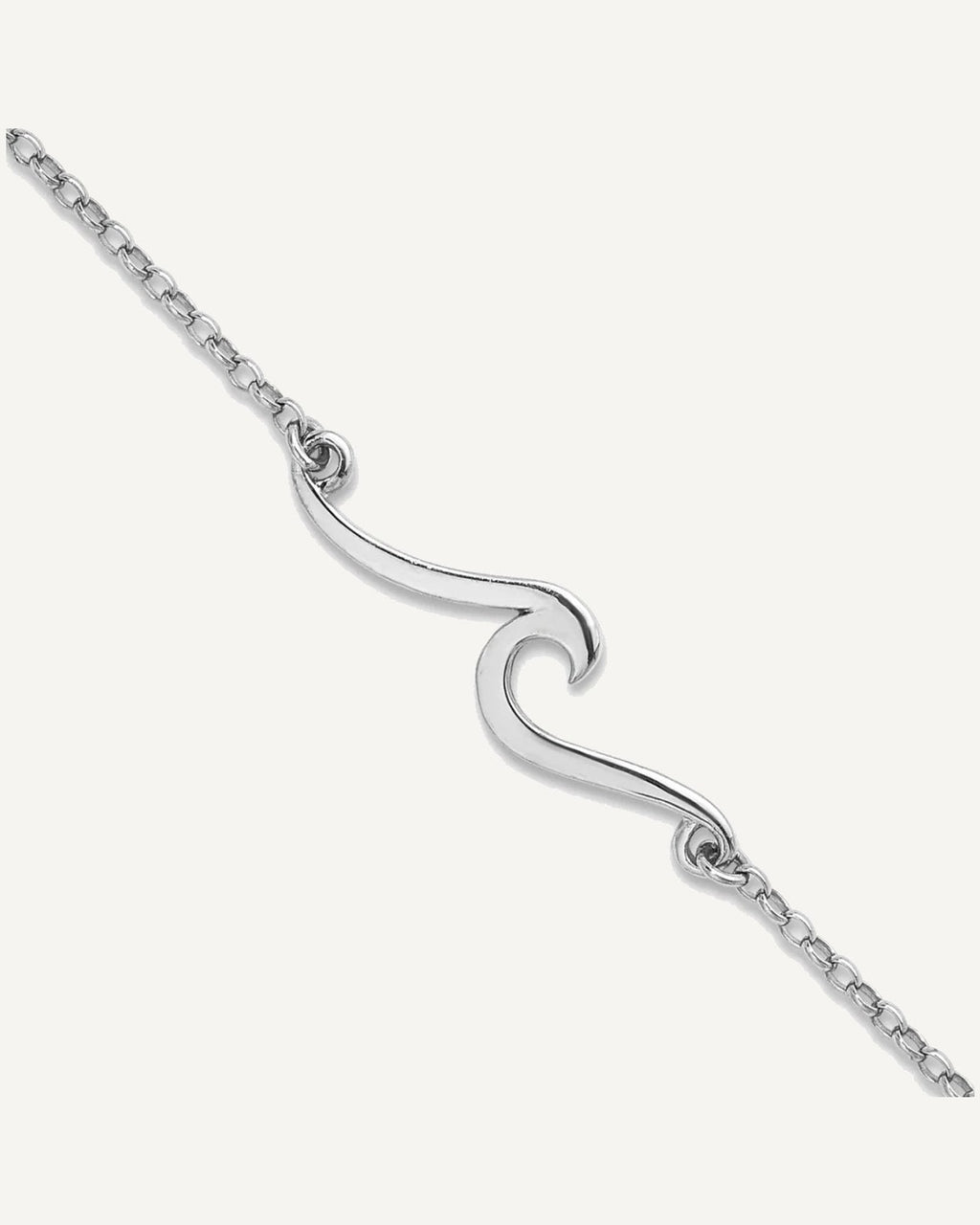 Sterling Silver Rhodium-plated Wave 9 inch Plus 1 inch Extender - Total 10 inch Anklet – View 1