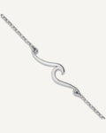 Sterling Silver Rhodium-plated Wave 9 inch Plus 1 inch Extender - Total 10 inch Anklet – View 1