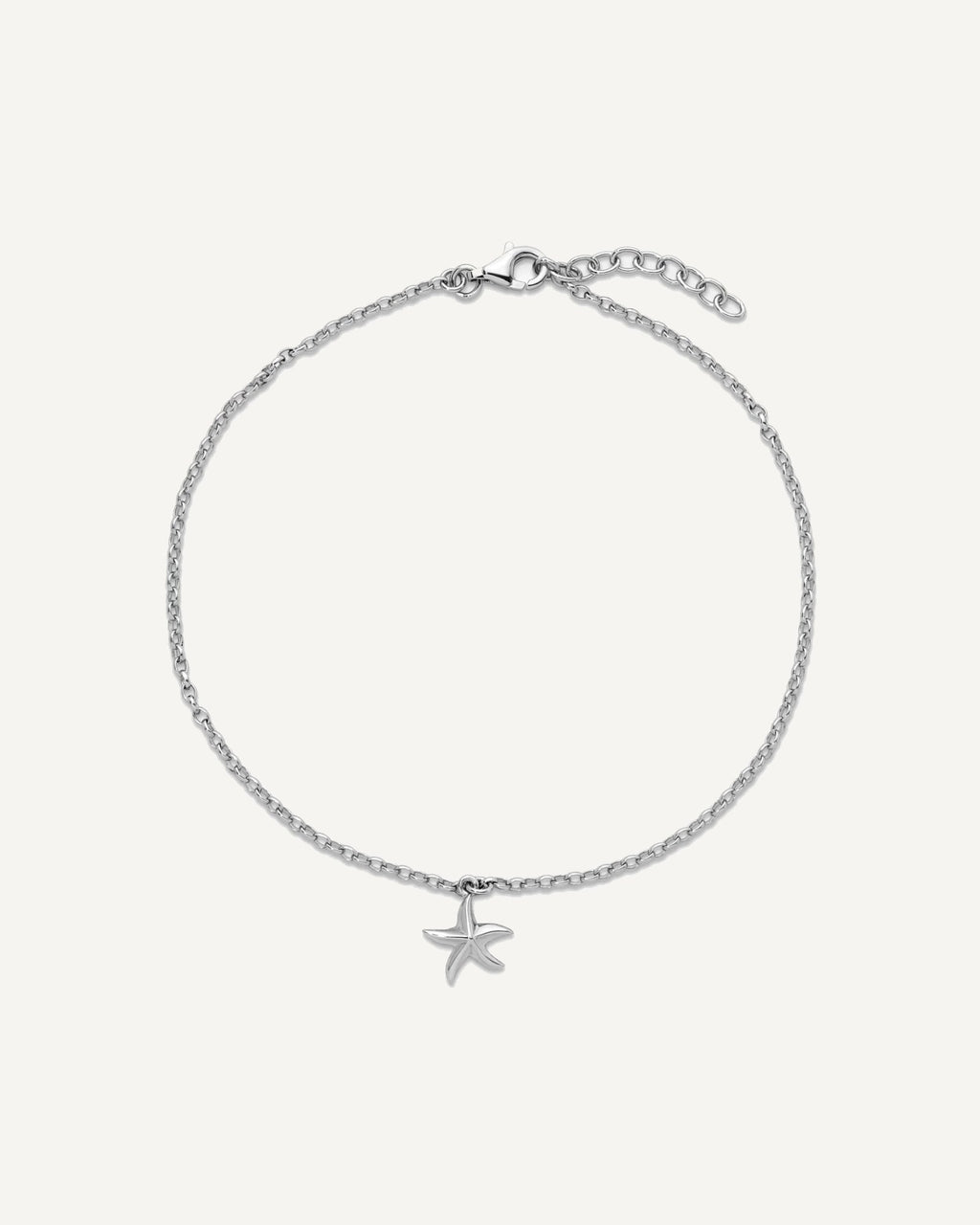 Sterling Silver Rhodium-plated Starfish Charm 9 inch Plus 1 inch Extender - Total 10 inch Anklet – View 4