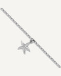 Sterling Silver Rhodium-plated Starfish Charm 9 inch Plus 1 inch Extender - Total 10 inch Anklet – View 1