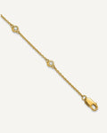 14k Complete 1/5 carat Bezel-set Diamond and Cable Chain 8-Station 9 inch Anklet – View 1