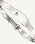 Sterling Silver Polished CZ ID Adjustable Baby Bangle Bracelet – View 1