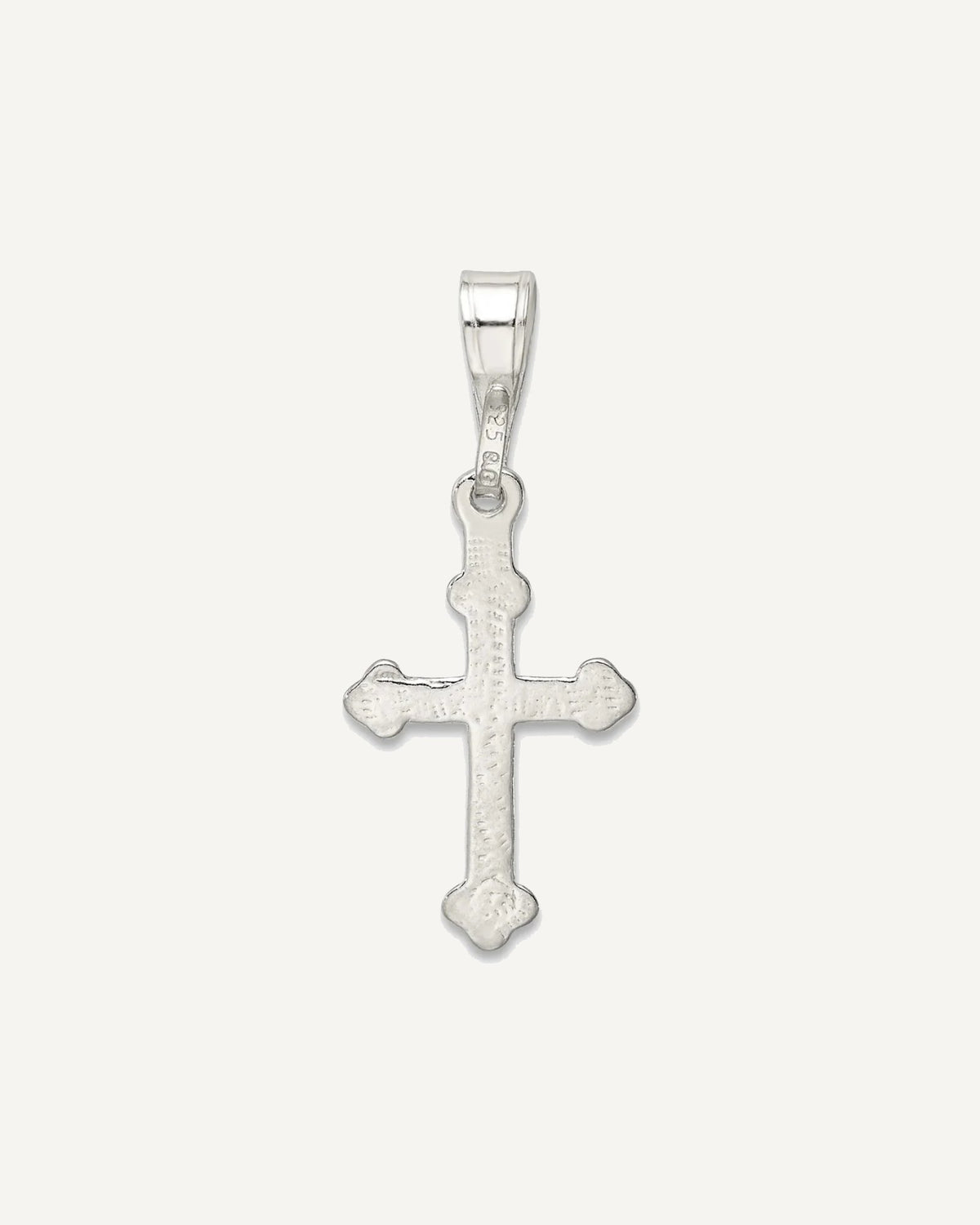 Sterling Silver Budded Cross Charm – View 4