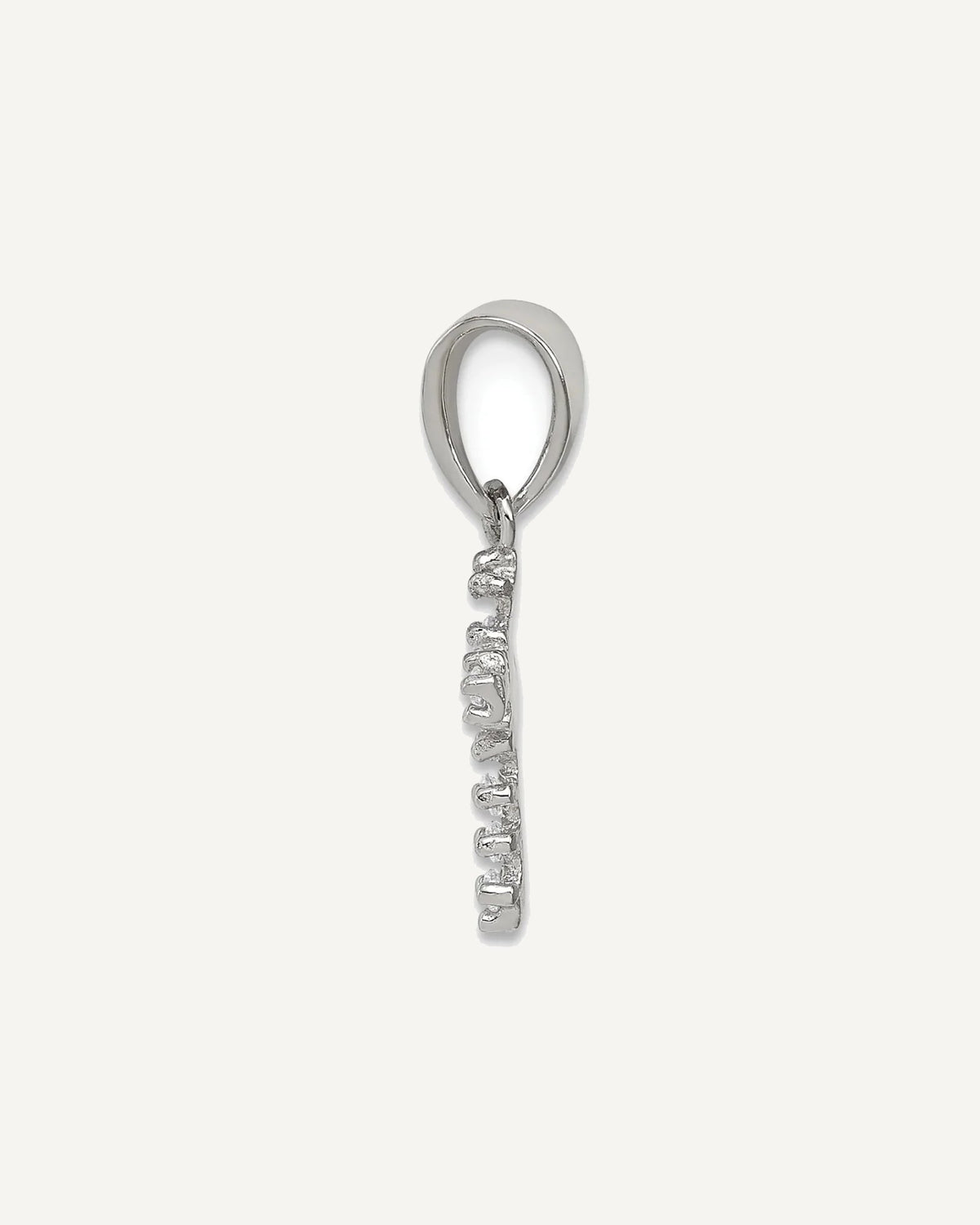 Sterling Silver Rhodium-plated CZ Cross Pendant – View 2
