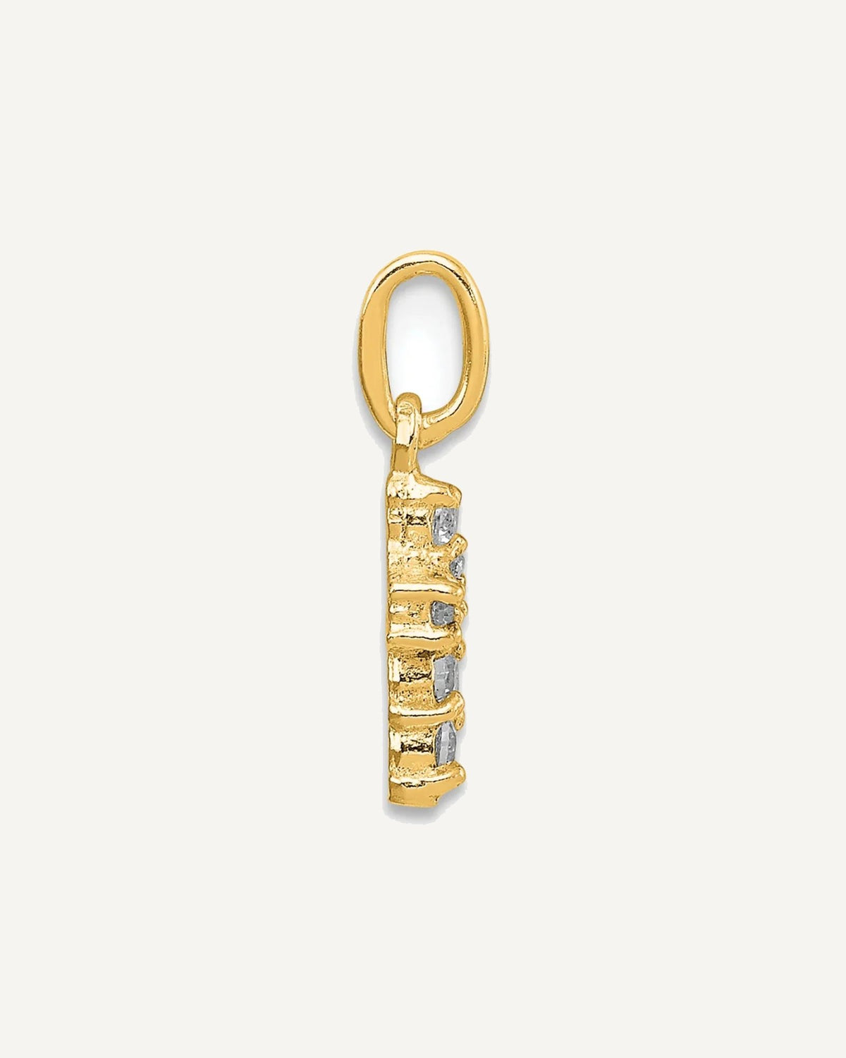 Sterling Silver 14K Gold-plated CZ Cross Petite Charm – View 2
