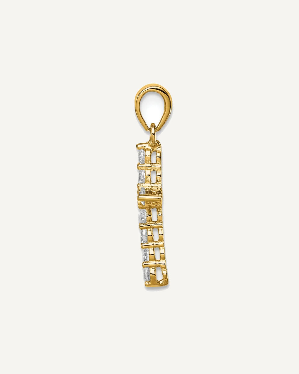 Sterling Silver Gold-plated CZ Cross Pendant – View 2