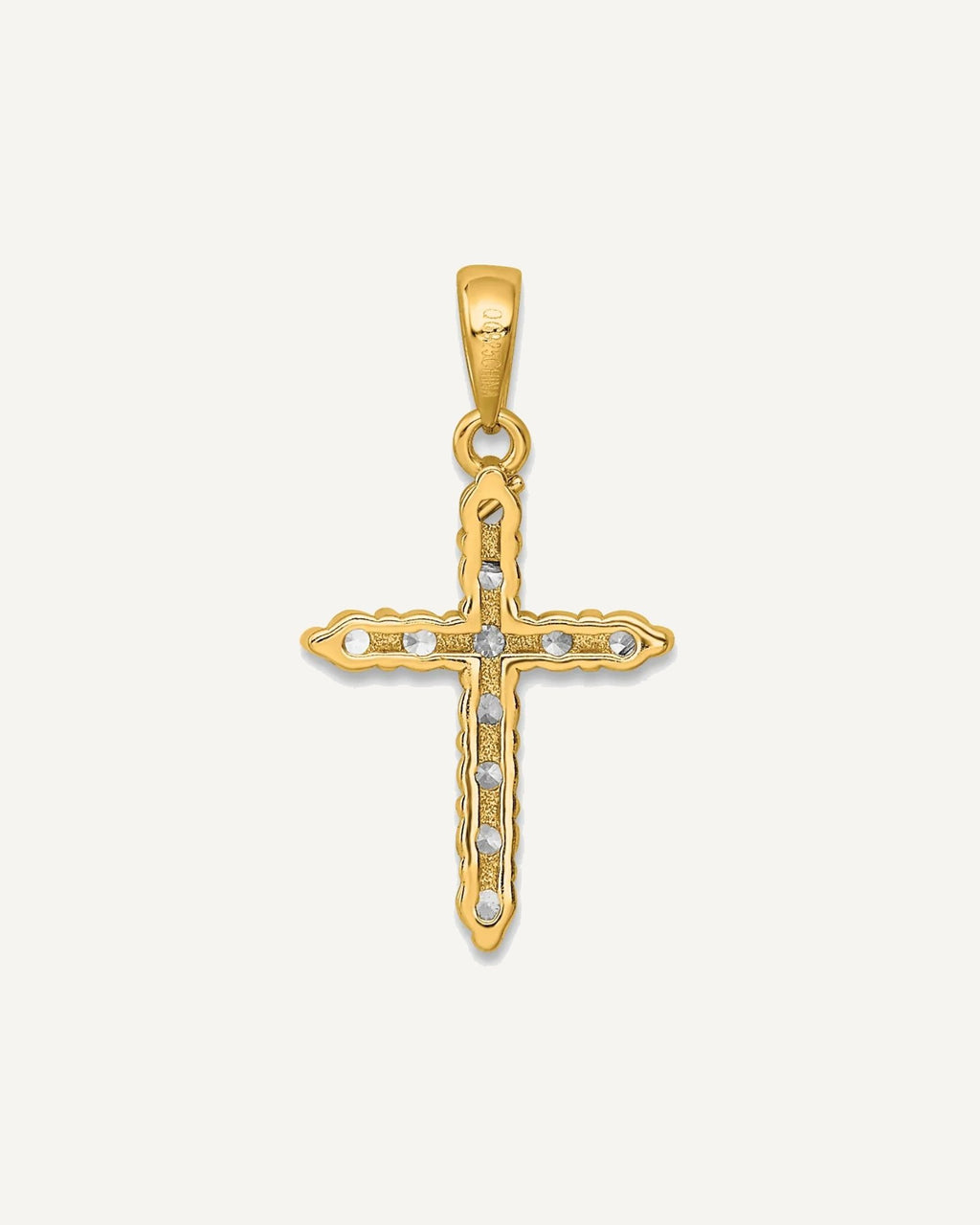 Sterling Silver Gold-plated CZ Cross Pendant – View 3