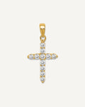 Sterling Silver Gold-plated CZ Cross Pendant – View 1