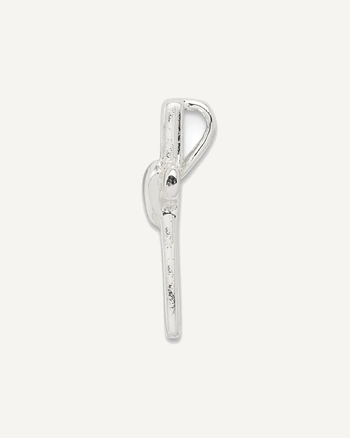 Sterling Silver Cross with Heart in the Center Chain Slide Pendant – View 2