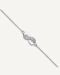 Cheryl M Sterling Silver Rhodium-plated Polished CZ Infinity 9.5 Inch with 1 Inch Extension Anklet – View 1