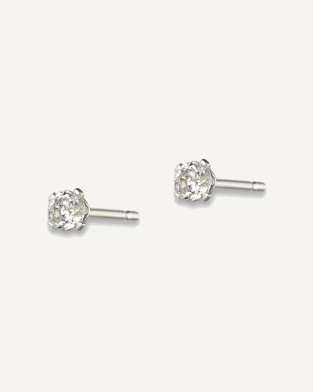 Round CZ Stud Radiant-Cut Earrings – View 2