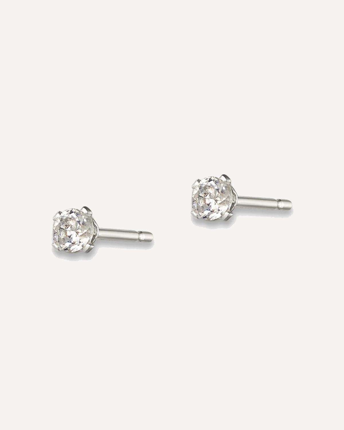 Round CZ Stud Radiant-Cut Earrings – View 2