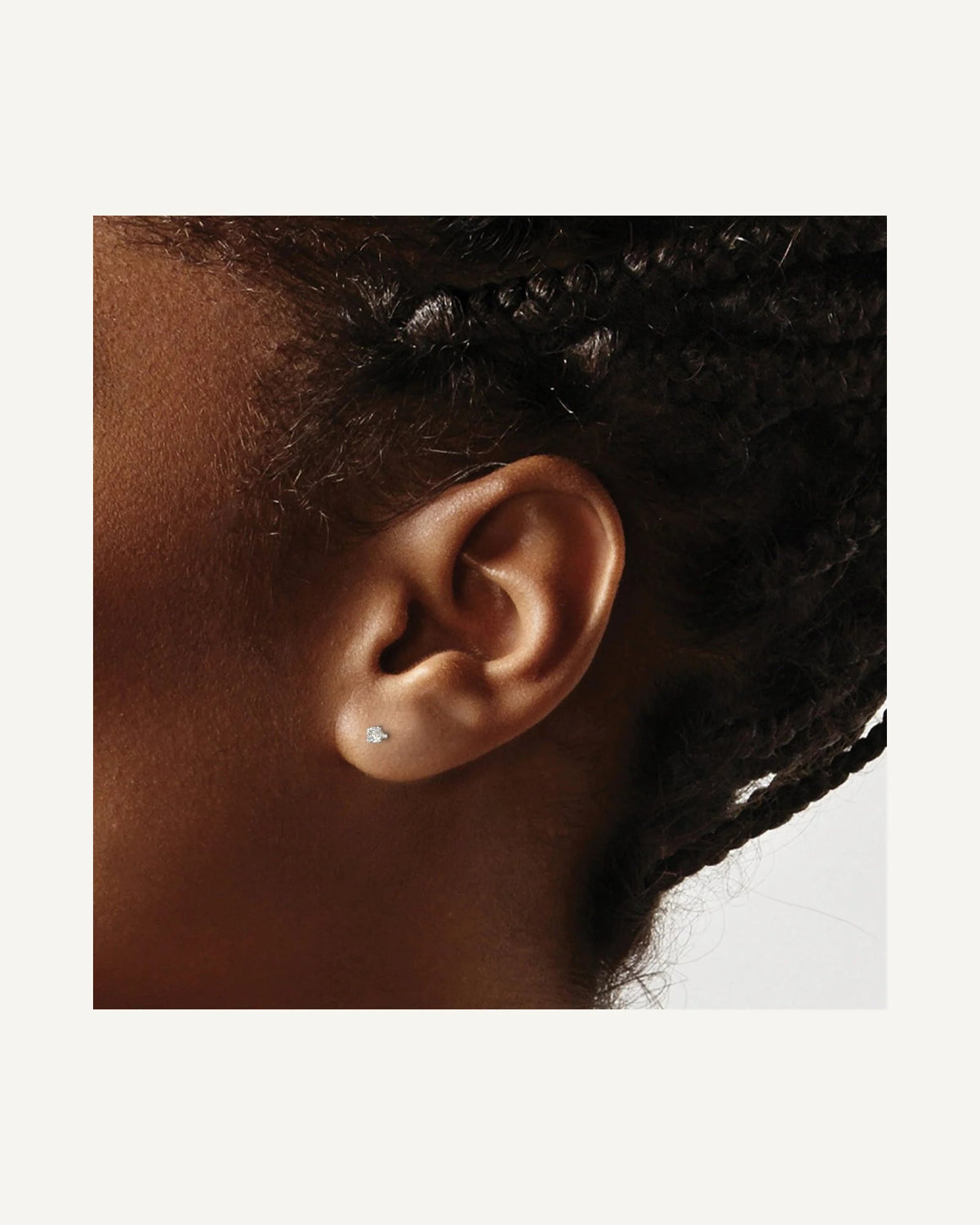 Round CZ Stud Radiant-Cut Earrings – View 3