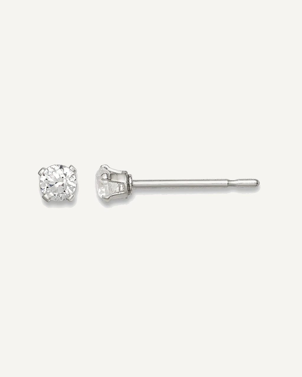 Round CZ Stud Radiant-Cut Earrings – View 1
