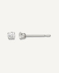 Round CZ Stud Radiant-Cut Earrings – View 1