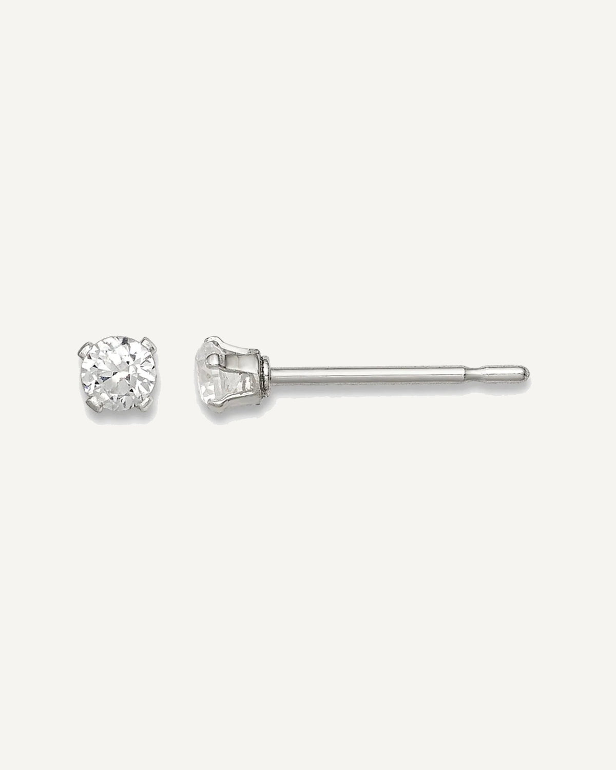 Round CZ Stud Radiant-Cut Earrings – View 1