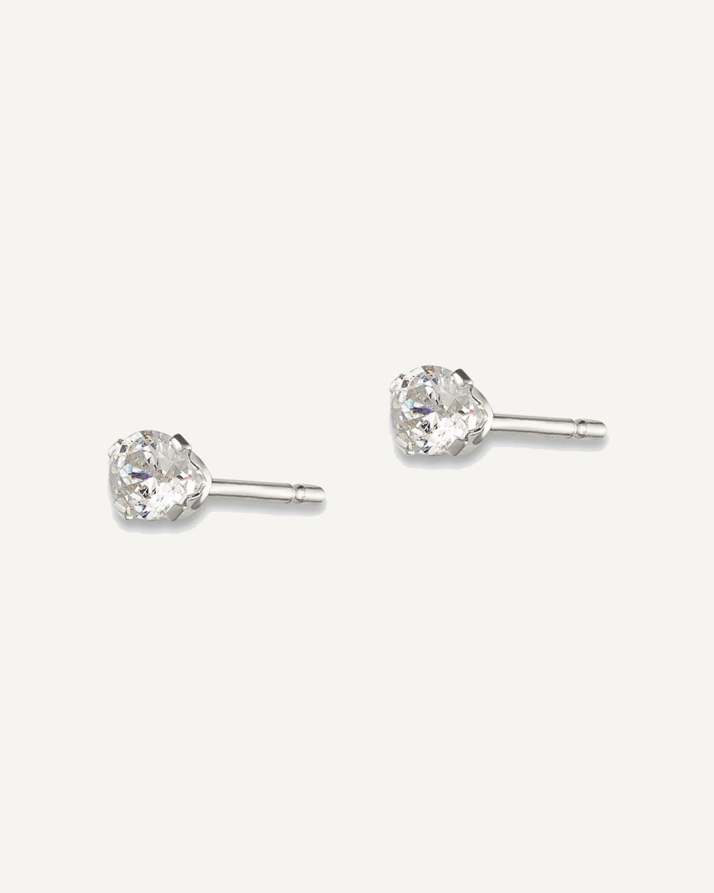 Round CZ Stud Radiant-Cut Earrings – View 6