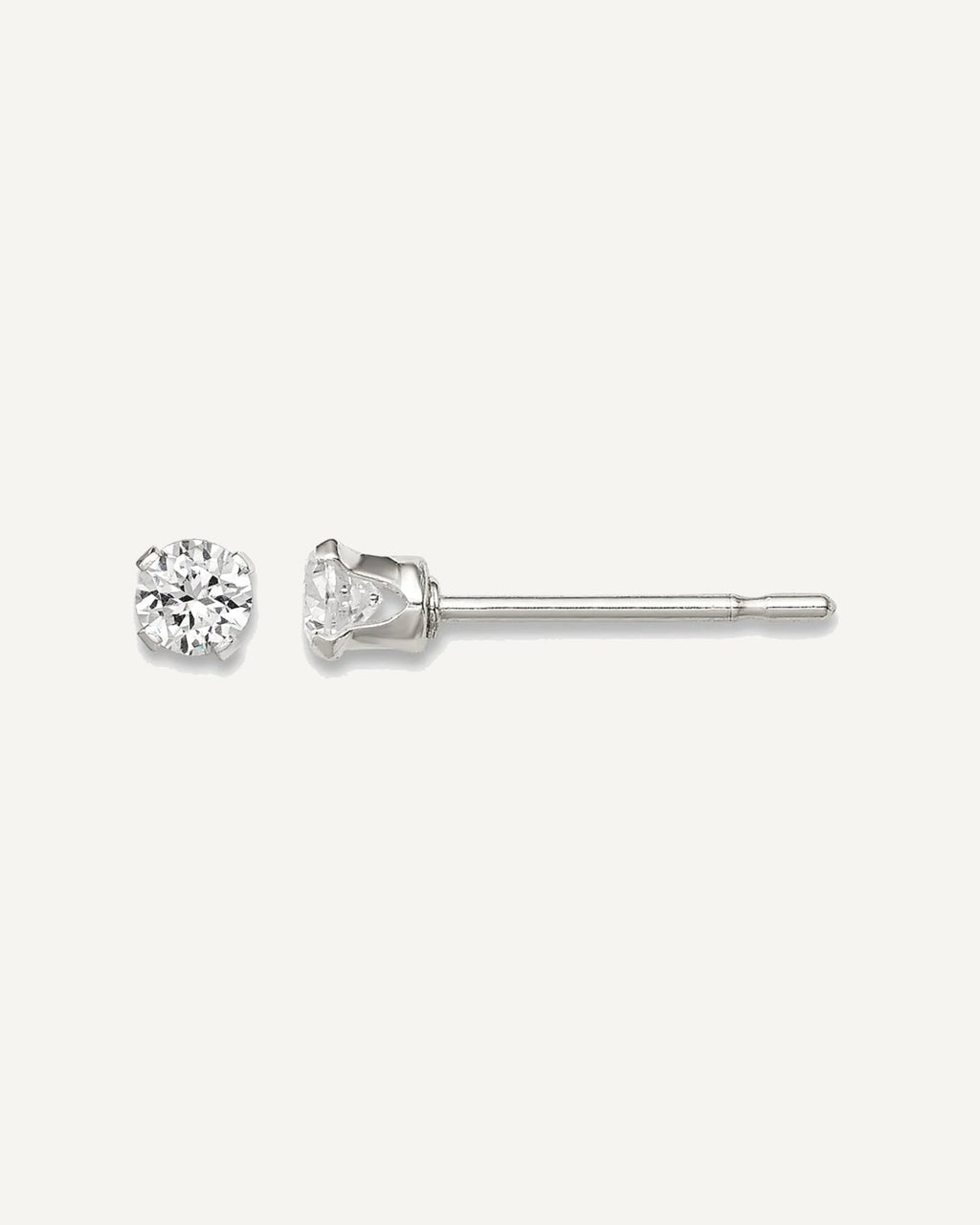 Round CZ Stud Radiant-Cut Earrings – View 5
