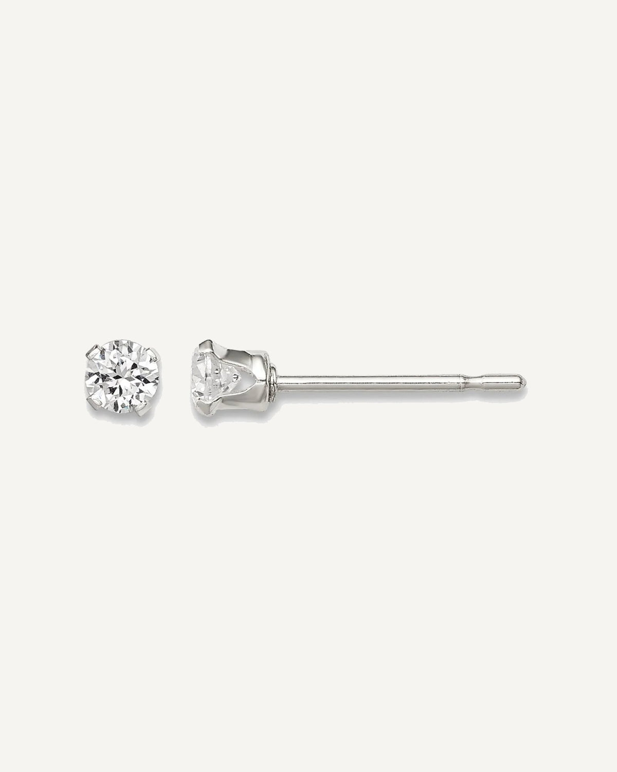 Round CZ Stud Radiant-Cut Earrings – View 5