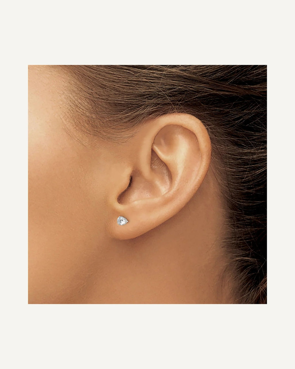 Round CZ Stud Radiant-Cut Earrings – View 11