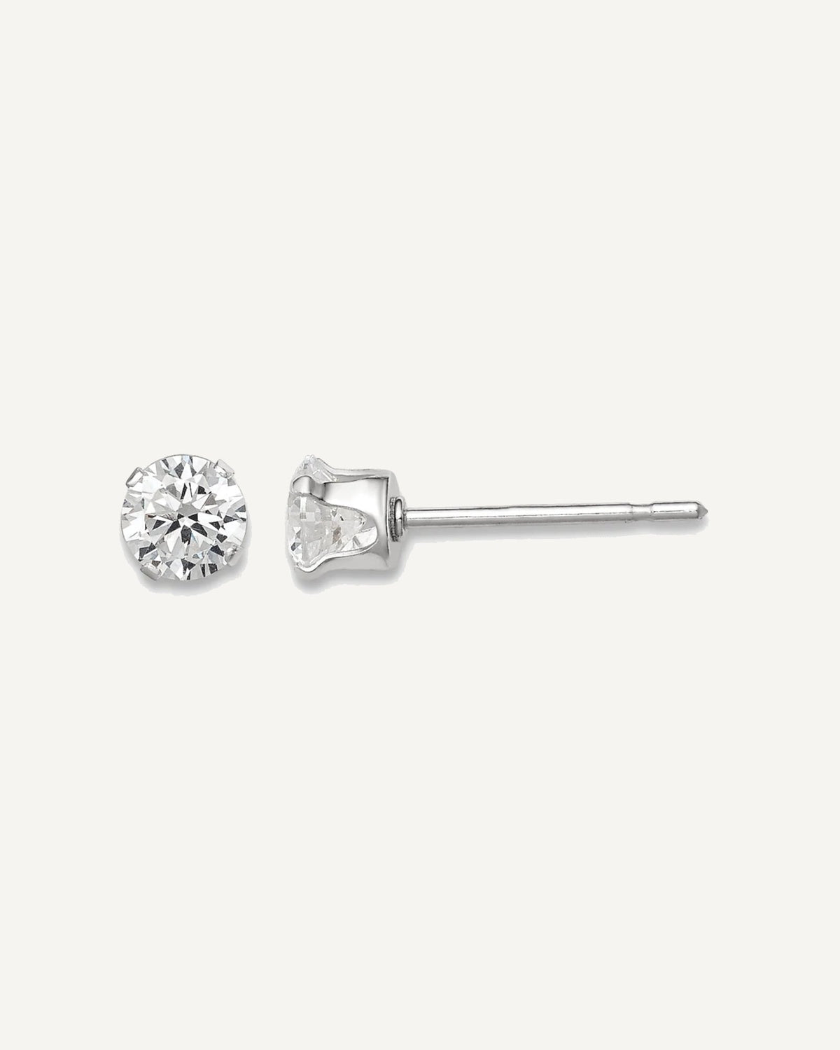 Round CZ Stud Radiant-Cut Earrings – View 9