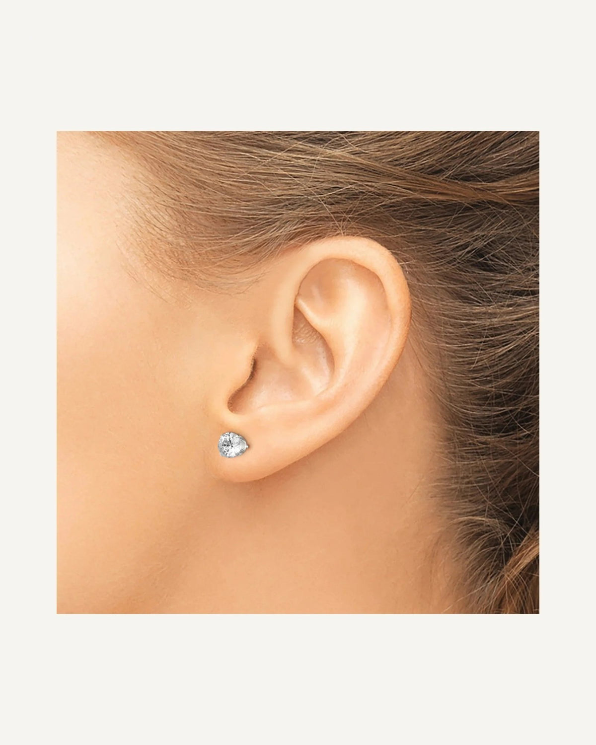 Round CZ Stud Radiant-Cut Earrings – View 15