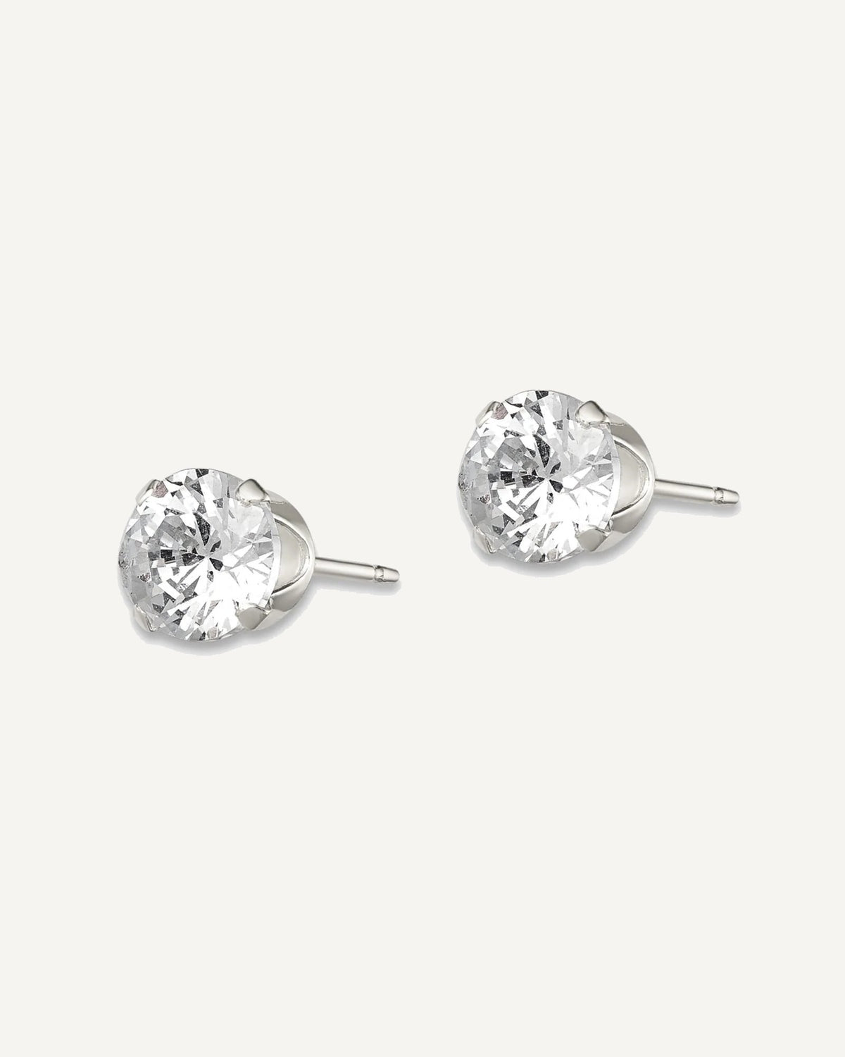 Round CZ Stud Radiant-Cut Earrings – View 18