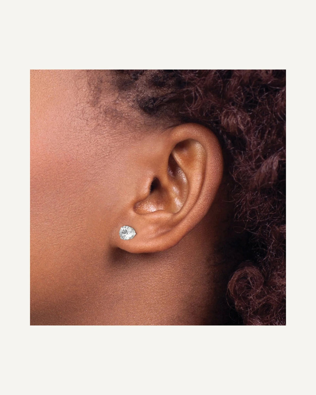 Round CZ Stud Radiant-Cut Earrings – View 19