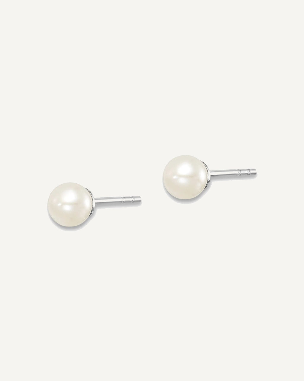 Sterling Silver Pearl Earring — 4 to 5 mm (range) – View 7