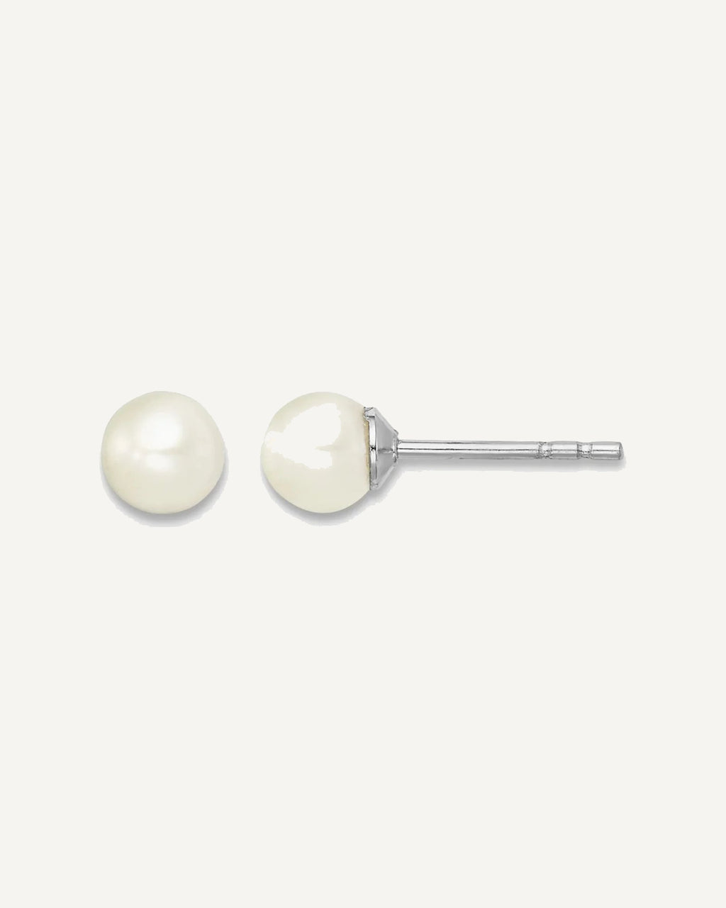 Sterling Silver Pearl Earring — 4 to 5 mm (range) – View 6