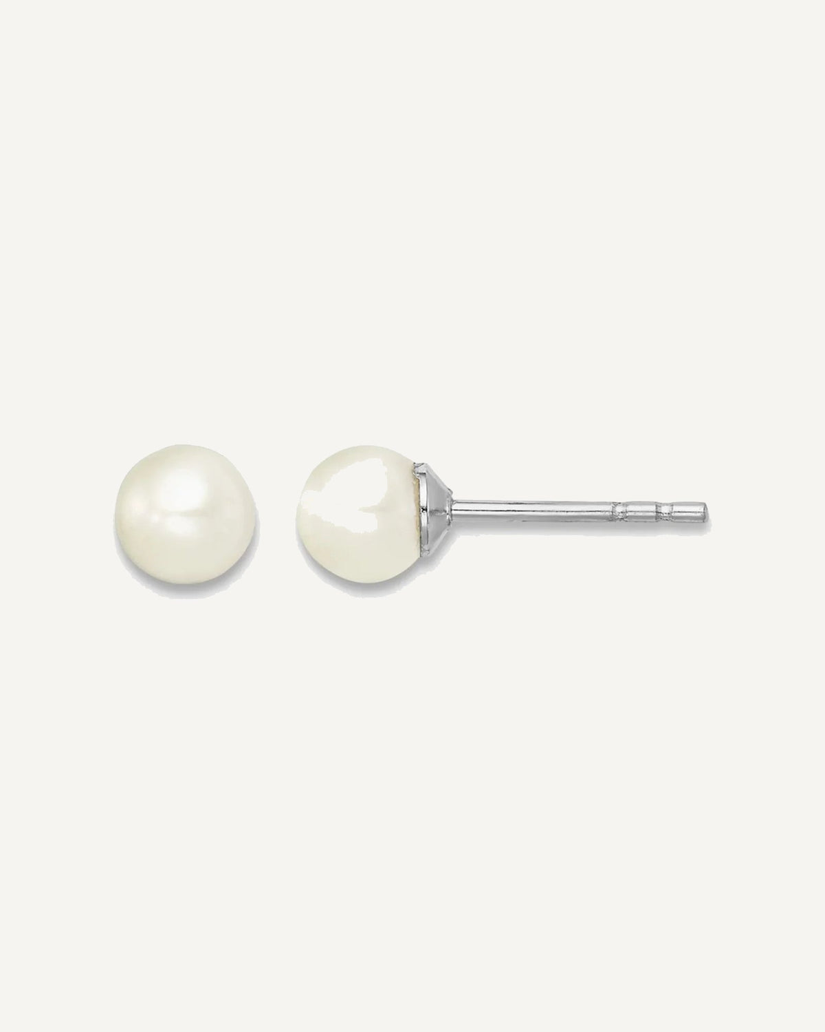 Sterling Silver Pearl Earring — 4 to 5 mm (range) – View 6
