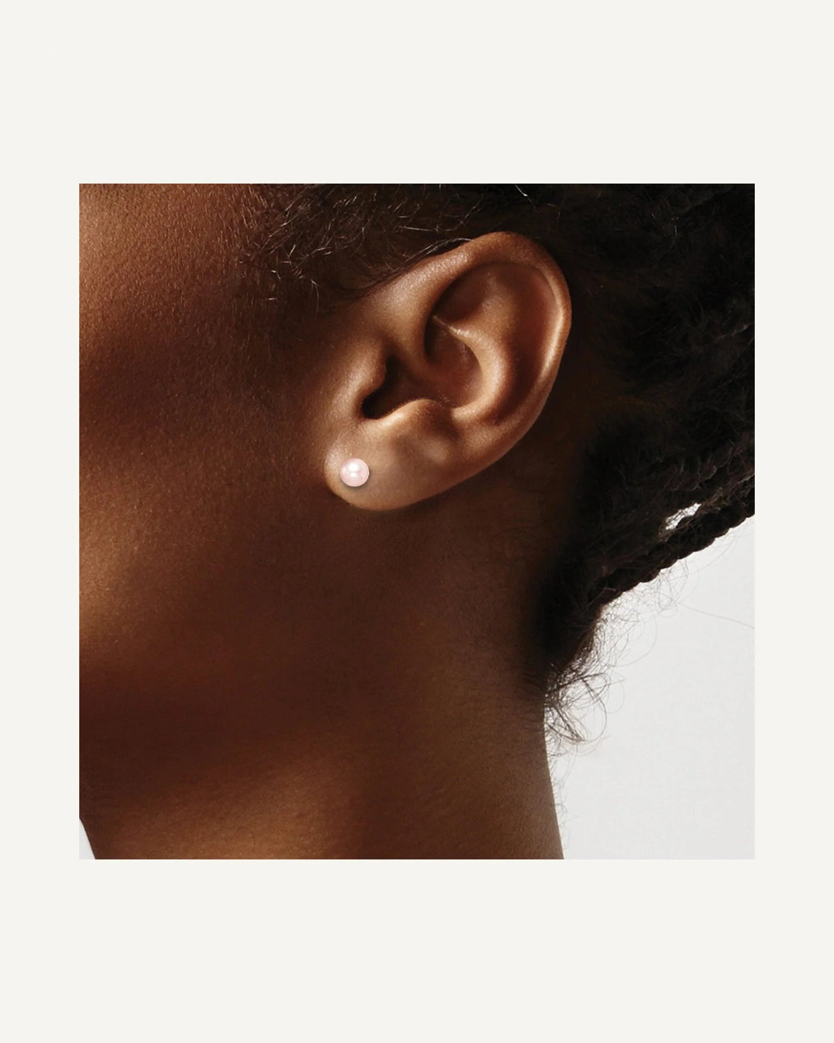Sterling Silver Pearl Earring — 4 to 5 mm (range) – View 3