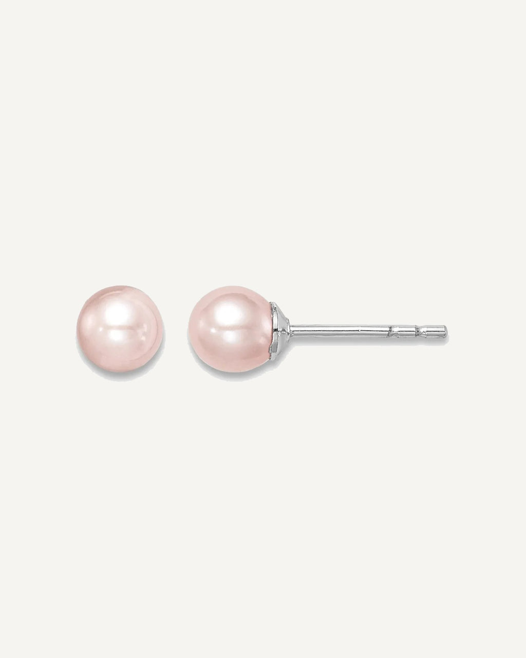 Sterling Silver Pearl Earring — 4 to 5 mm (range) – View 1
