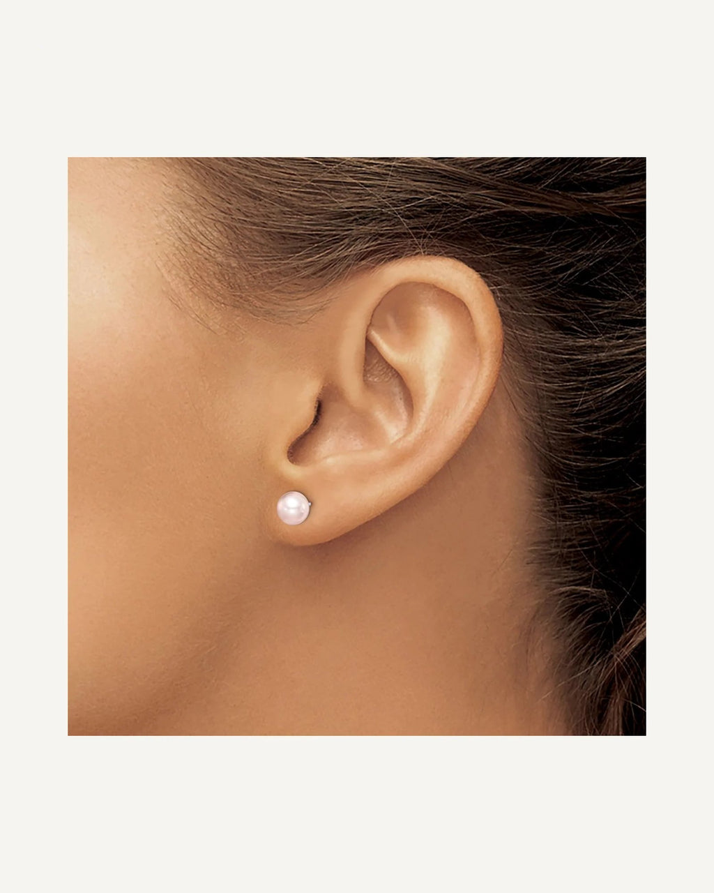 Sterling Silver Pearl Earring — 6 to 7 mm (range) – View 3