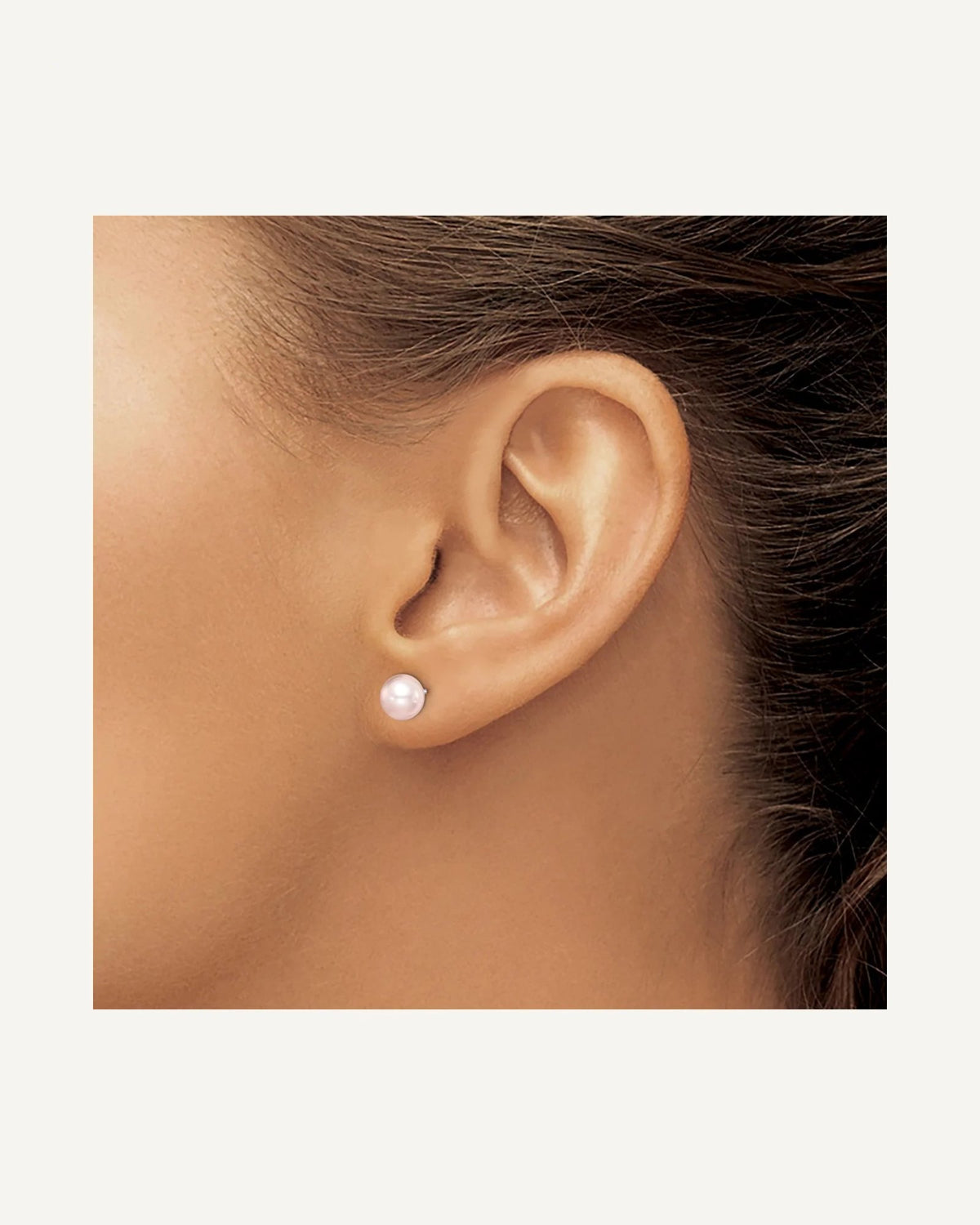 Sterling Silver Pearl Earring — 6 to 7 mm (range) – View 3