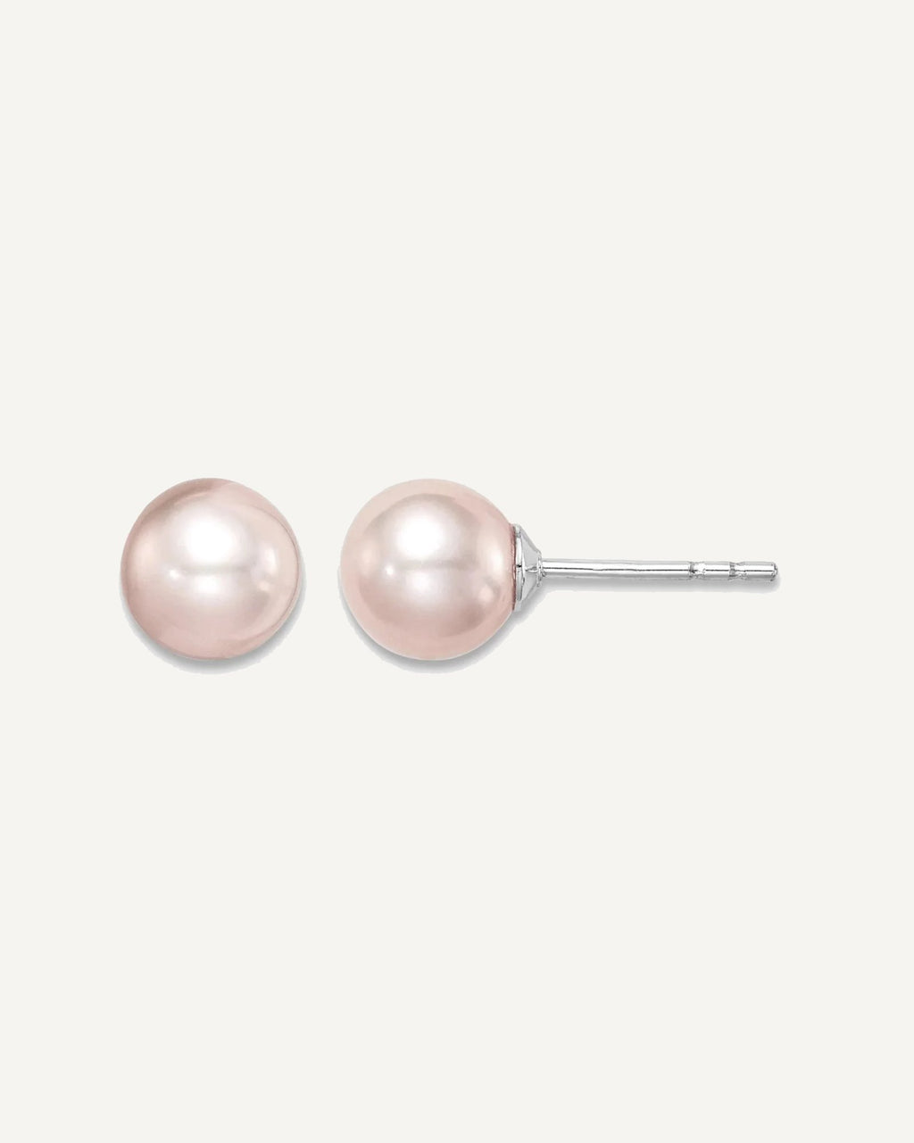 Sterling Silver Pearl Earring — 6 to 7 mm (range) – View 1